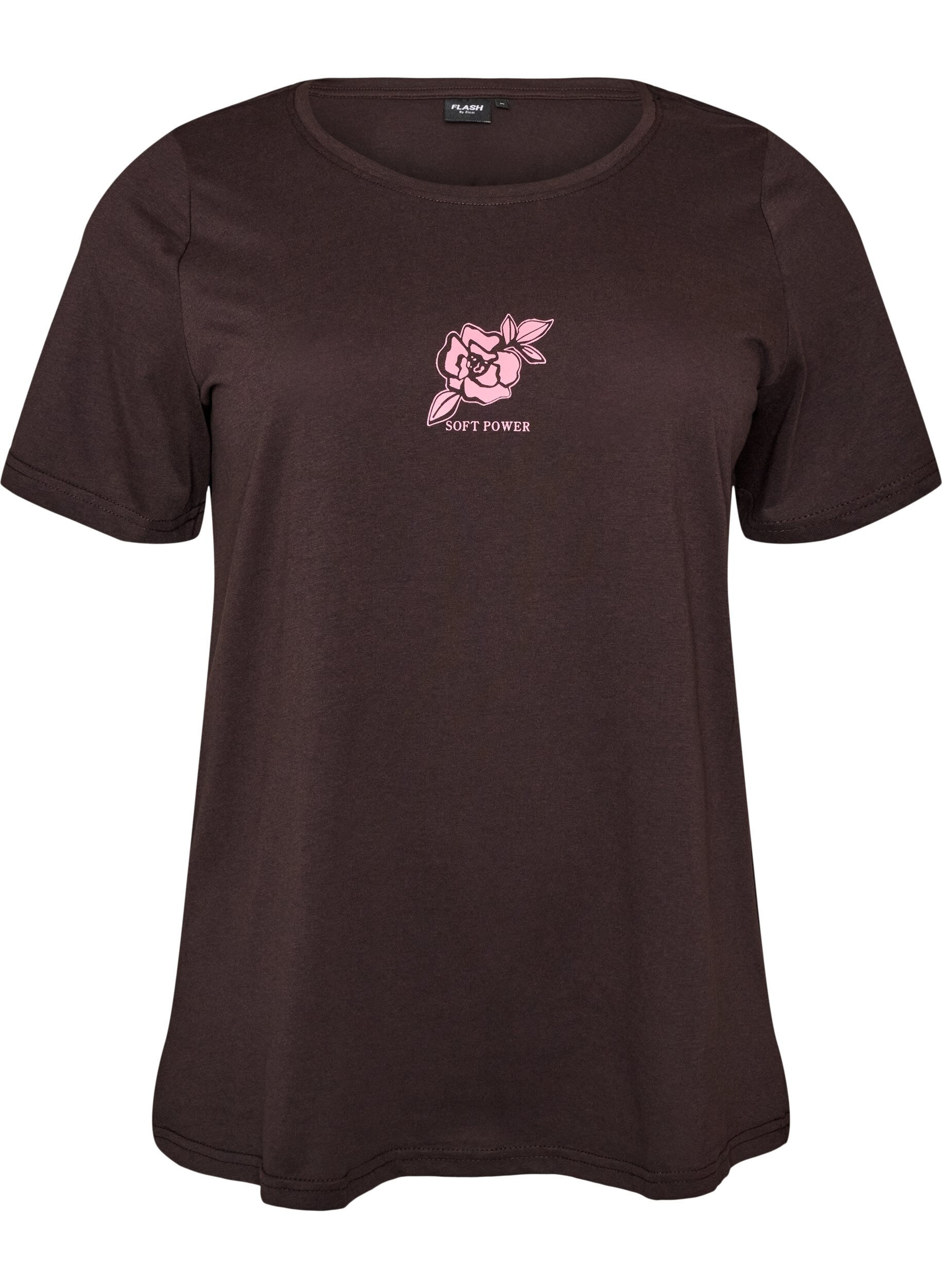 ZizziT-Shirt mit Print, Braun, Packshot image number 0