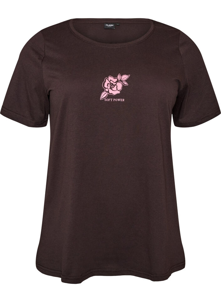 T-Shirt mit Print, Braun, Packshot image number 0