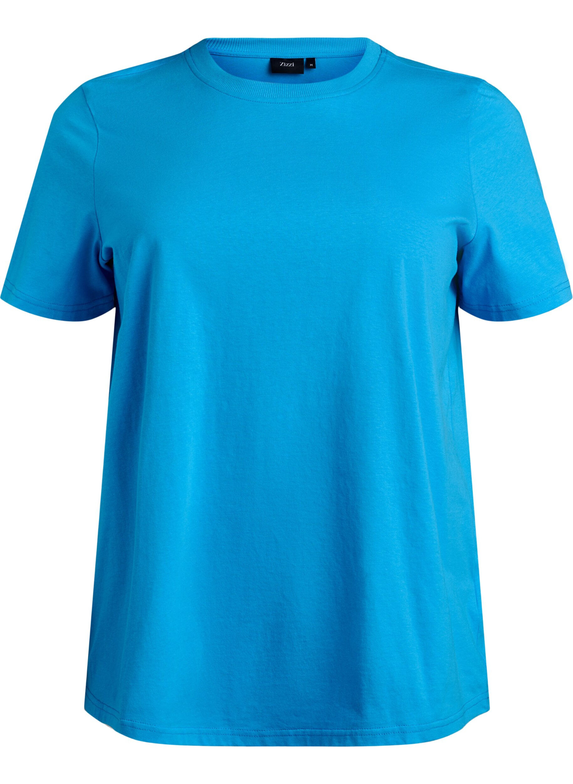 Basic-T-Shirt aus Baumwolle mit Rundhalsausschnitt