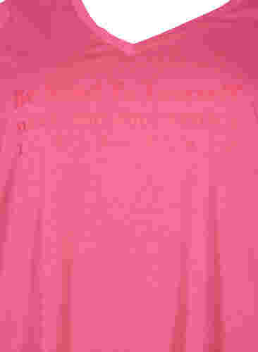 Nachtwäsche Shirt aus Baumwolle mit Print, Hot Pink w. Be, Packshot image number 2