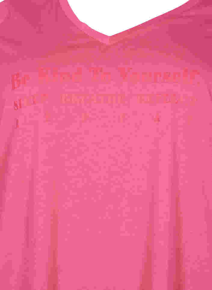 Nachtwäsche Shirt aus Baumwolle mit Print, Hot Pink w. Be, Packshot image number 2