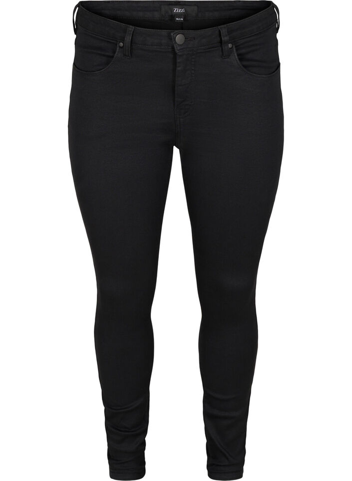 Extra schmale Amy Jeans mit hoher Taille, Black, Packshot image number 0