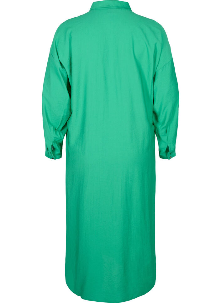 Lange Hemdbluse aus Viskose mit Schlitz, Mint, Packshot image number 1