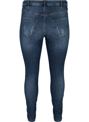 Hochtaillierte Amy Jeans mit Ripped-Effekt, Blue denim, Packshot image number 1