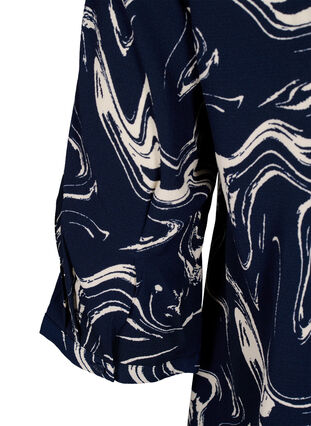 Bedruckte Bluse mit 3/4-Ärmeln, N. Blazer Swirl AOP, Packshot image number 3