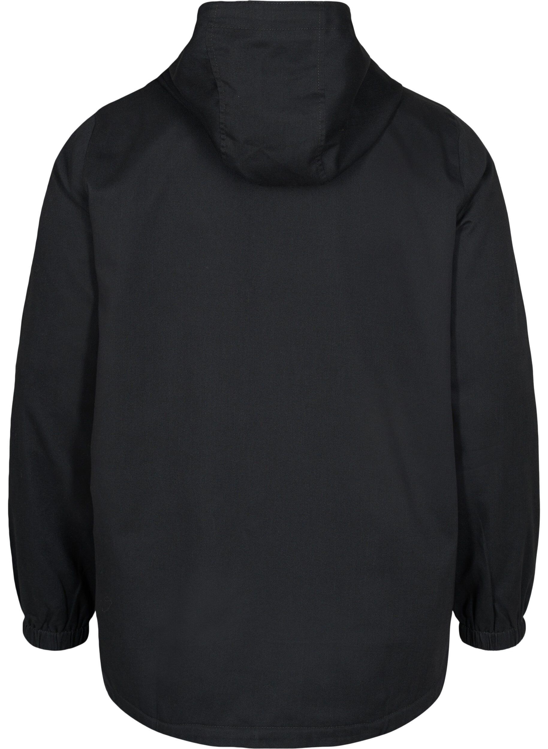 ZizziKurze Parkajacke mit Kapuze und Kordelzug, Black, Packshot image number 1