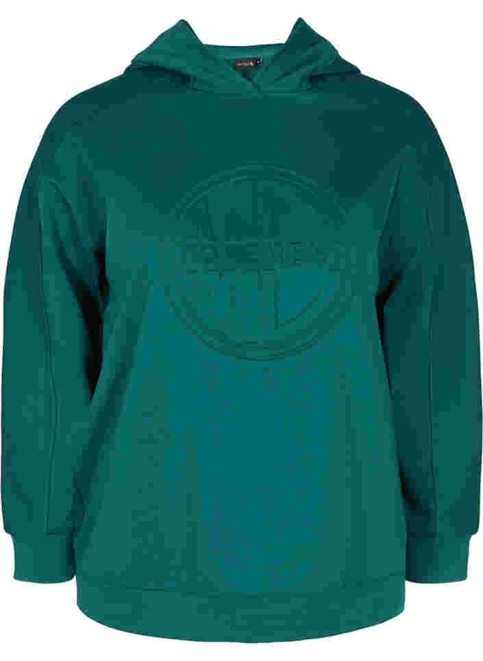 Lockeres Sweatshirt mit Kapuze, Deep Teal, Packshot