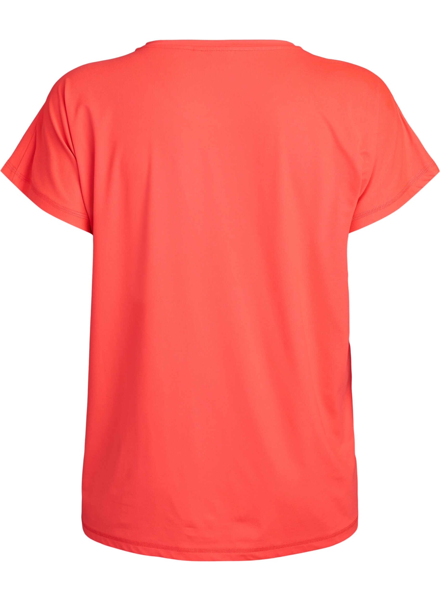 ZizziEinfarbiges Trainings-T-Shirt, Orange, Packshot image number 1