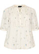 Bluse mit Print und 1/2-&Auml;rmeln, Vanille, Packshot image number 0