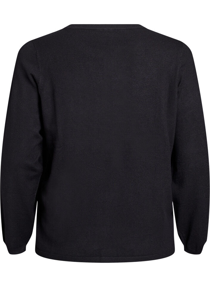 Cardigan mit runden Kn&ouml;pfen, Schwarz, Packshot image number 1