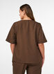 Bluse mit Glitzer und V-Ausschnitt, Braun, Model image number 2
