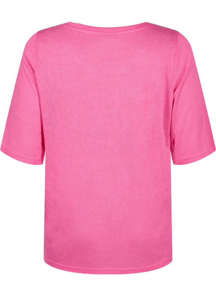 Bluse mit 3/4 Ärmel, Shocking Pink, Packshot image number 1
