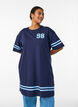 Kurzes T-Shirt-Kleid mit sportlichen Details, Blau, Model image number 0