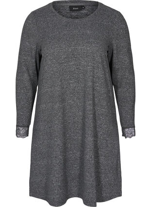 Kleid mit langen Ärmeln, Dark Grey Melange, Packshot image number 0