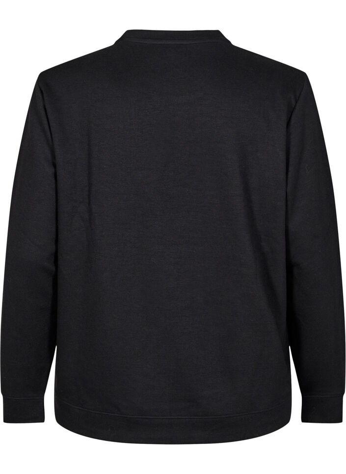 Sweatshirt mit Rundhalsausschnitt, Schwarz, Packshot image number 1
