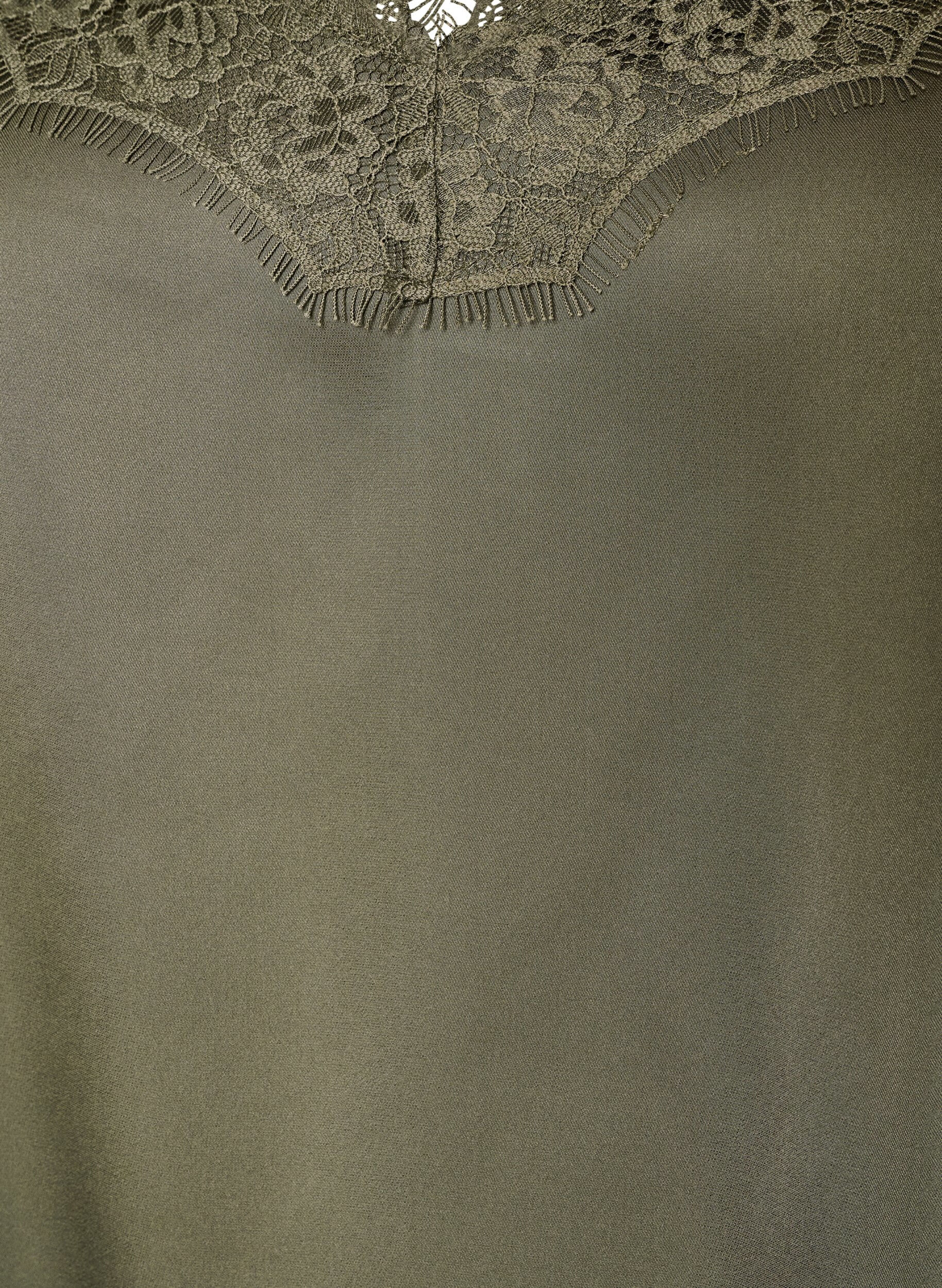 ZizziTr&auml;gertop mit Spitze und asymmetrischem Saum, Gr&uuml;n, Packshot image number 2