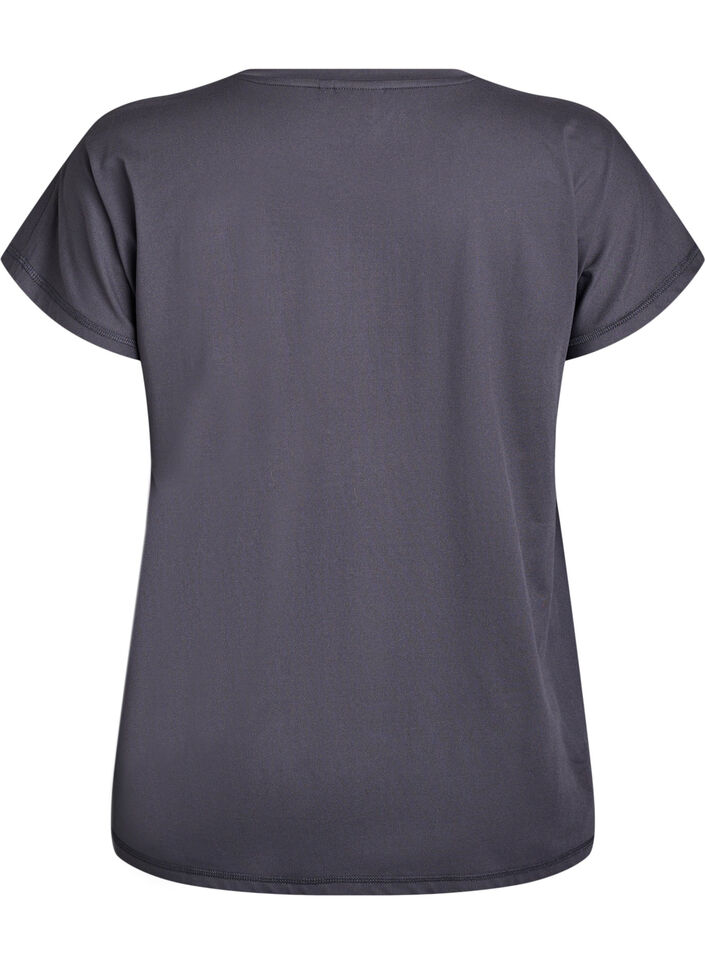 Einfarbiges Trainings-T-Shirt, Grau, Packshot image number 1