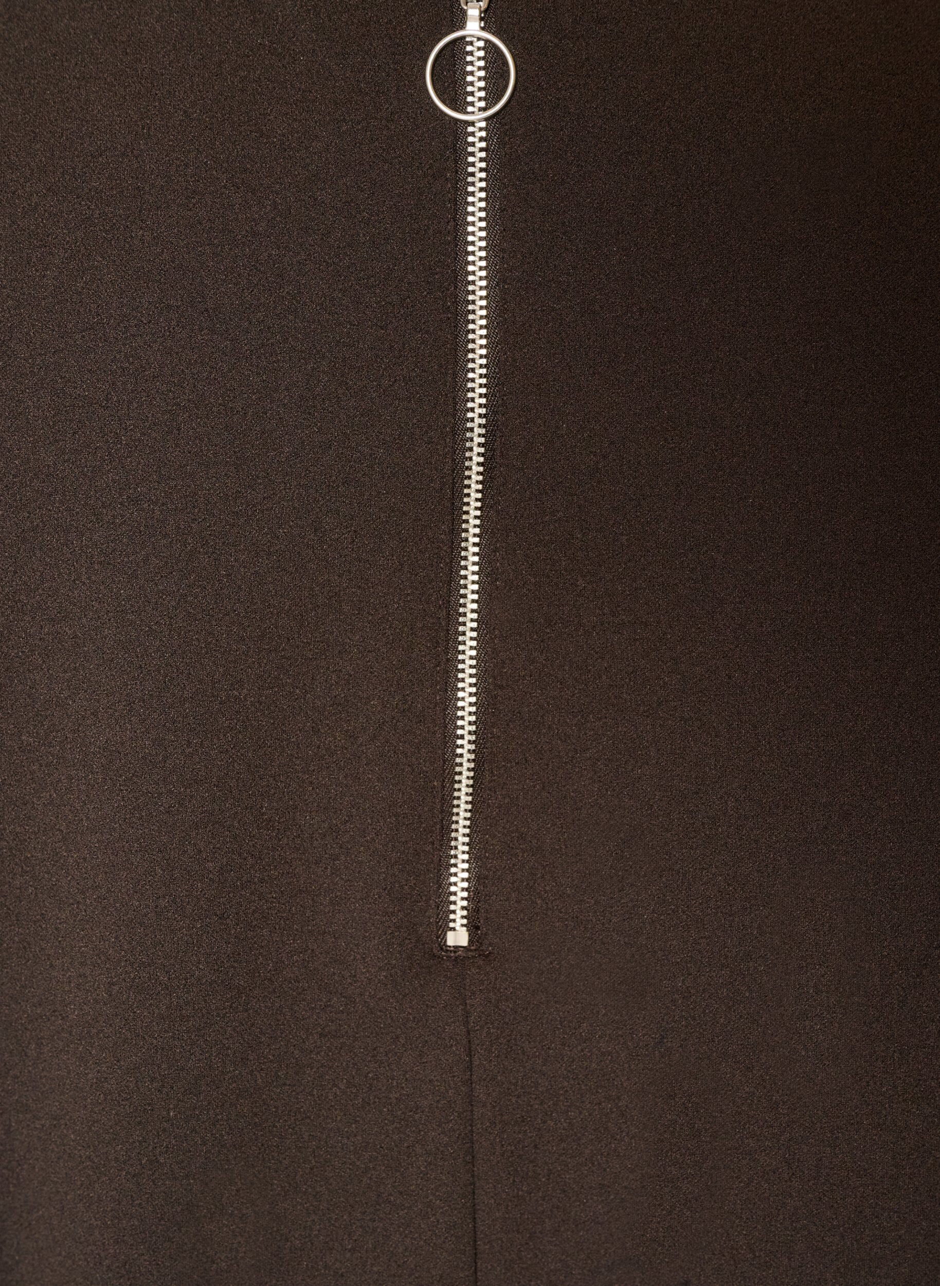 ZizziKurzes Kleid in A-Linien-Form und mit 3/4-&Auml;rmeln, Braun, Packshot image number 3
