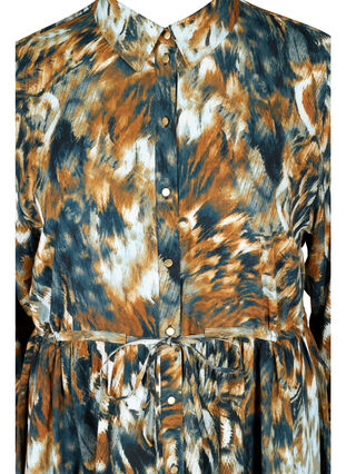 Bedrucktes Hemdkleid aus Viskose mit verstellbarer Taille, Rubber AOP, Packshot image number 2