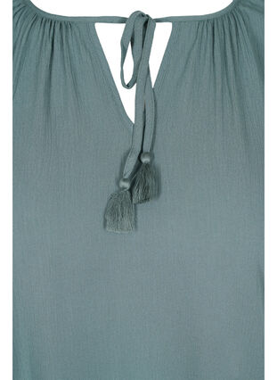 Kurzarm Bluse aus Viskose, Balsam Green, Packshot image number 2