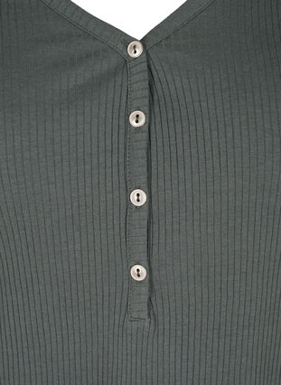 Langarm Bluse aus Ripp mit Knopfdetails, Urban Chic, Packshot image number 2