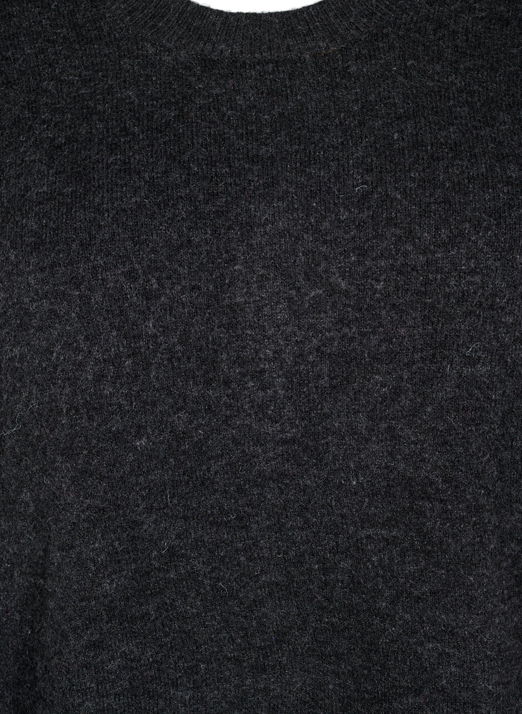 ZizziStrickkleid mit Schlitzen, Dark Grey Melange, Packshot image number 2