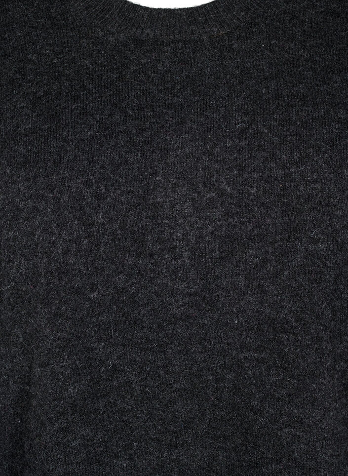 Strickkleid mit Schlitzen, Dark Grey Melange, Packshot image number 2