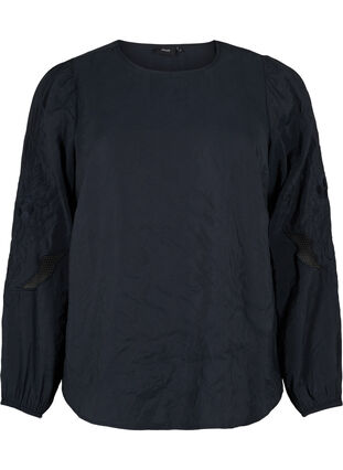 Bluse aus TENCEL™-Modal mit gestickten Details, Black, Packshot image number 0
