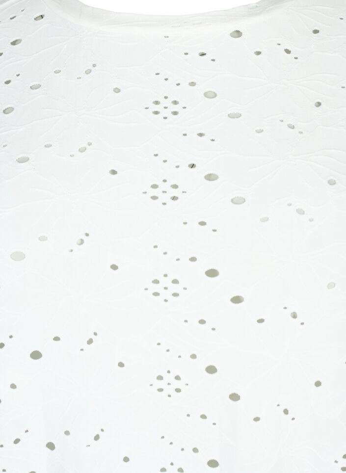  Langärmlige Bluse mit Lochmuster, Bright White, Packshot image number 2