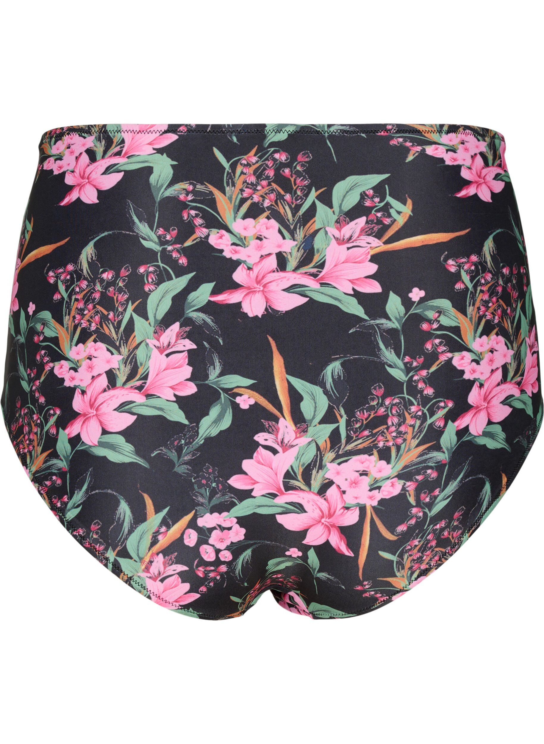 ZizziExtra hoch taillierte Bikini-Hose mit Print, Pink, Packshot image number 1