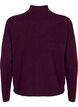 Gestrickte Wollbluse mit hohem Kragen, Potent Purple Mel., Packshot image number 1