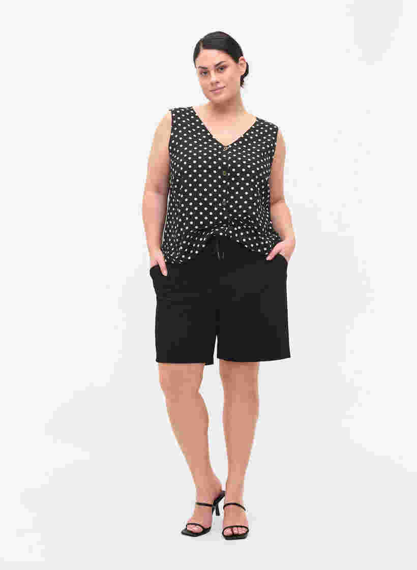 Lockere Shorts mit Kordelzug und Taschen, Black, Model image number 2
