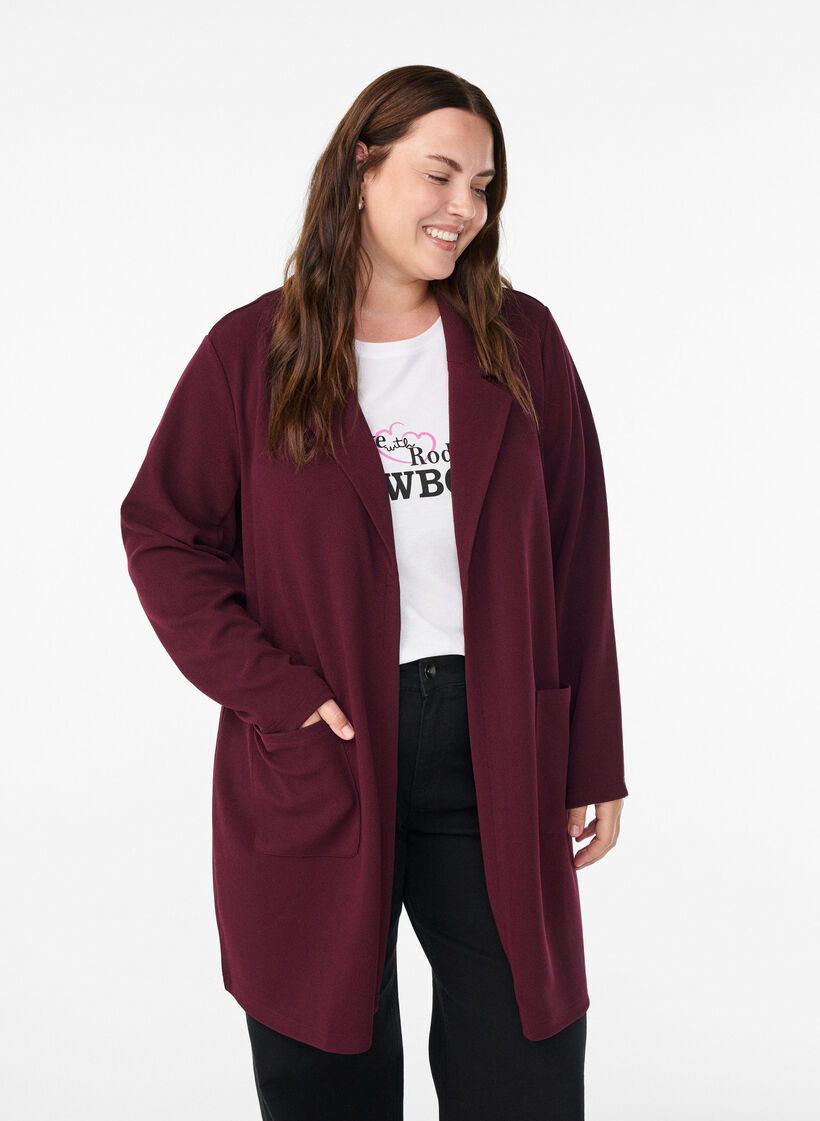 FLASH - Lange Blazer mit Taschen, Rot, Model image number 0