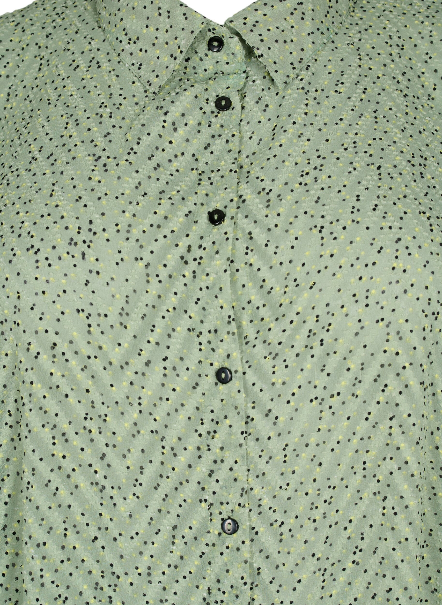 ZizziGepunktetes Shirtkleid mit 3/4 &Auml;rmeln und Schlitz, Seagrass Dot, Packshot image number 2