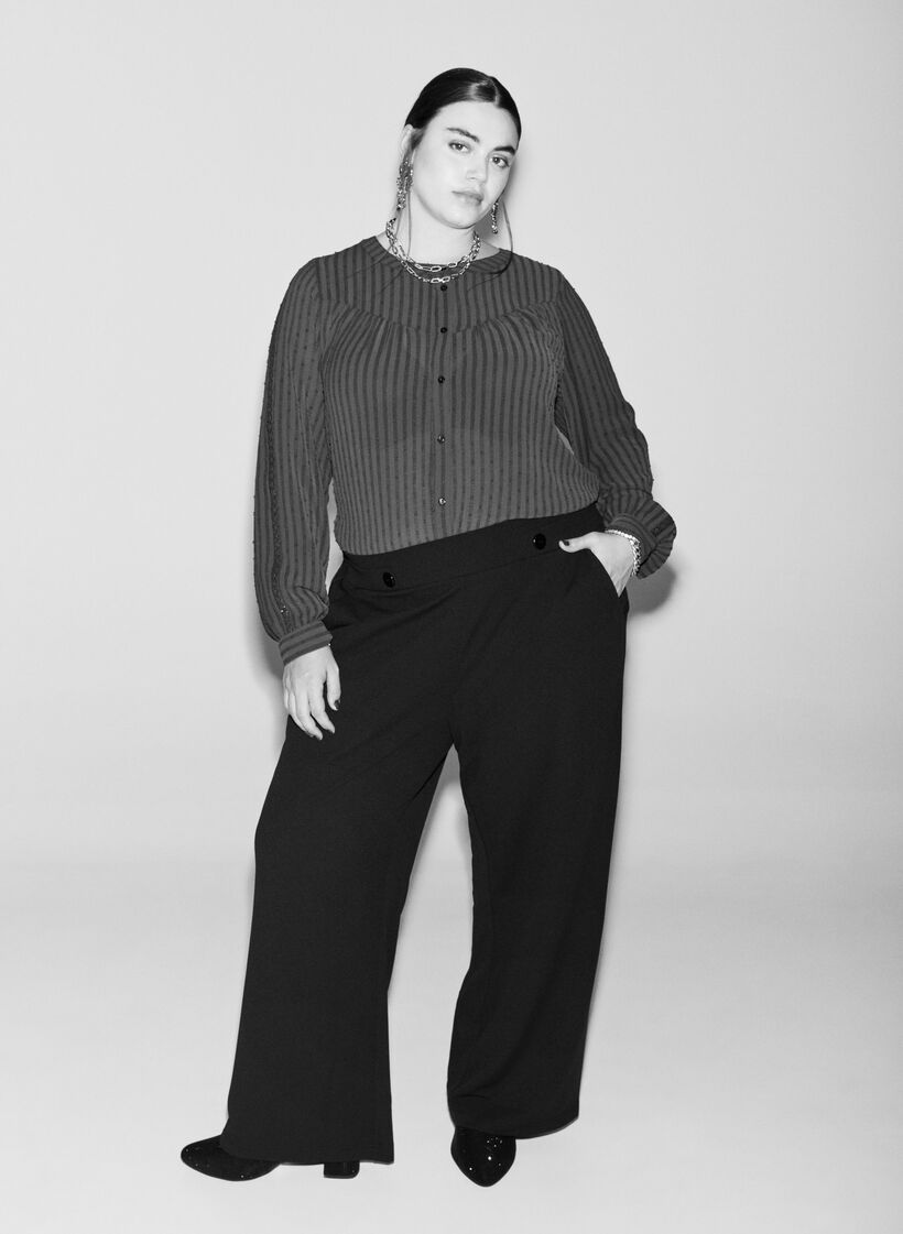 Lockere Hose mit Taschen, Schwarz, Image