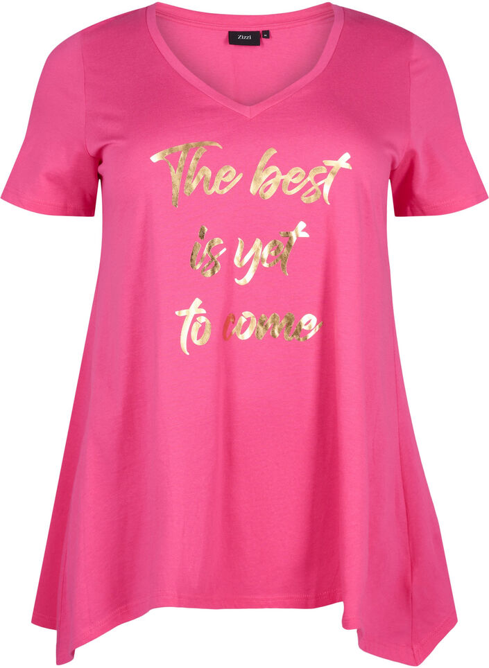 Baumwoll-T-Shirt mit kurzen Ärmeln, Raspberry S. Best, Packshot image number 0