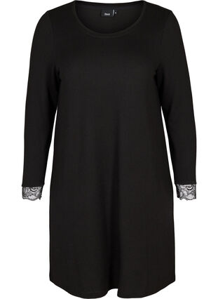 Kleid mit langen Ärmeln, Black , Packshot image number 0