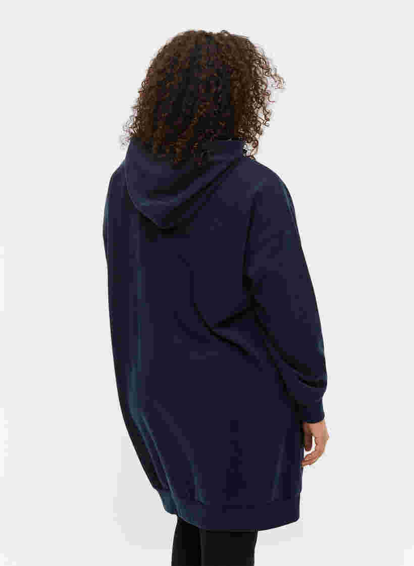 Pulloverkleid mit Kapuze und Reißverschluss, Navy Blazer, Model image number 1