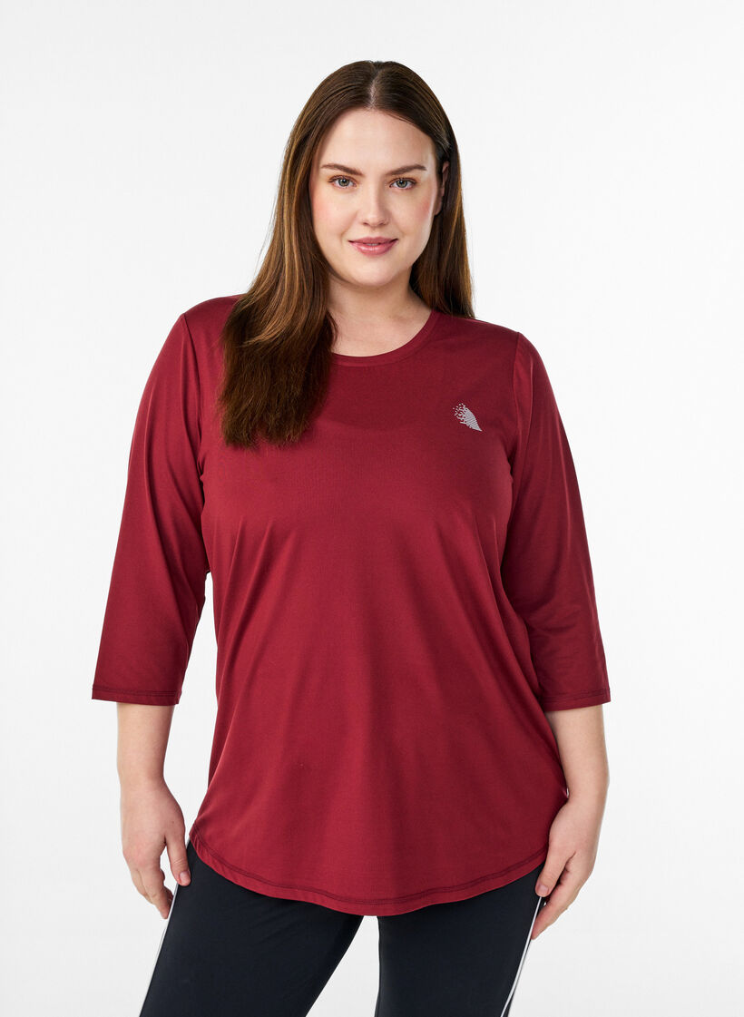 Trainingsshirt mit 3/4-&Auml;rmeln, Rot, Model image number 0