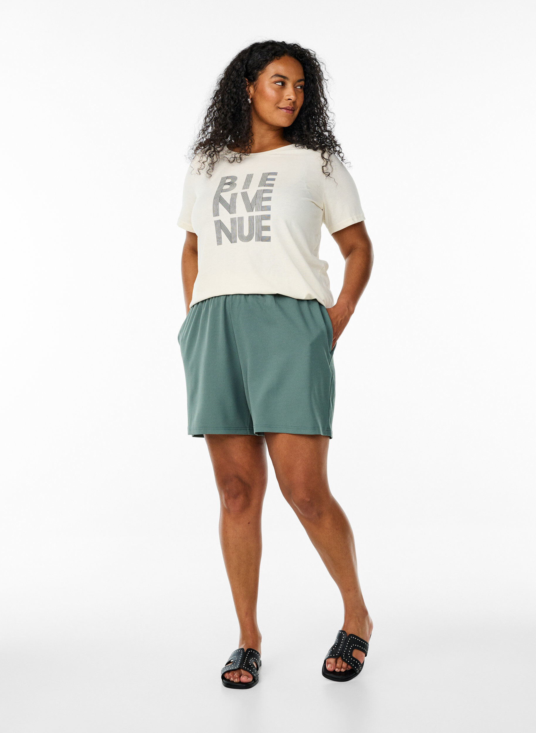 ZizziT-Shirt mit Print, Vanille, Model image number 1