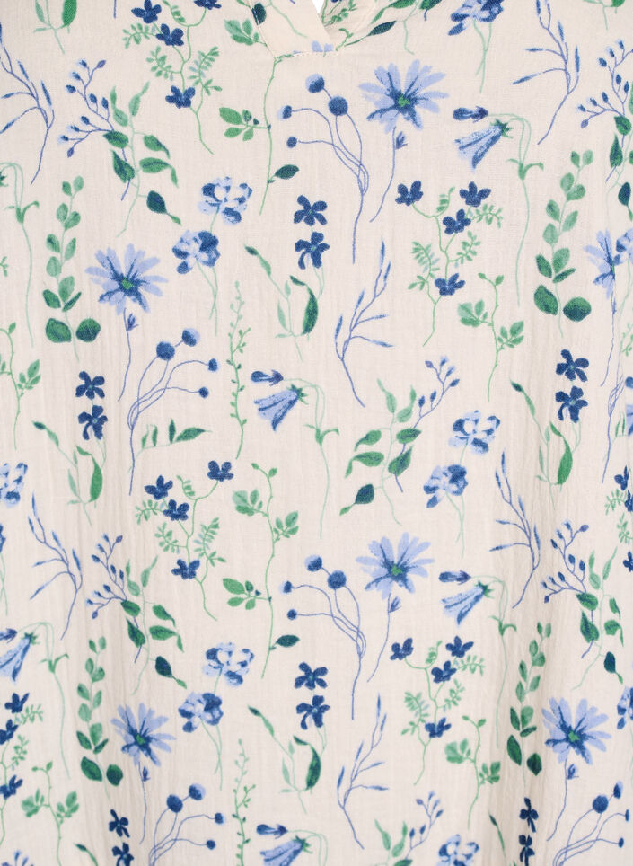 Kurzes A-Linien-Kleid aus Baumwollmusselin, Beige, Packshot image number 2