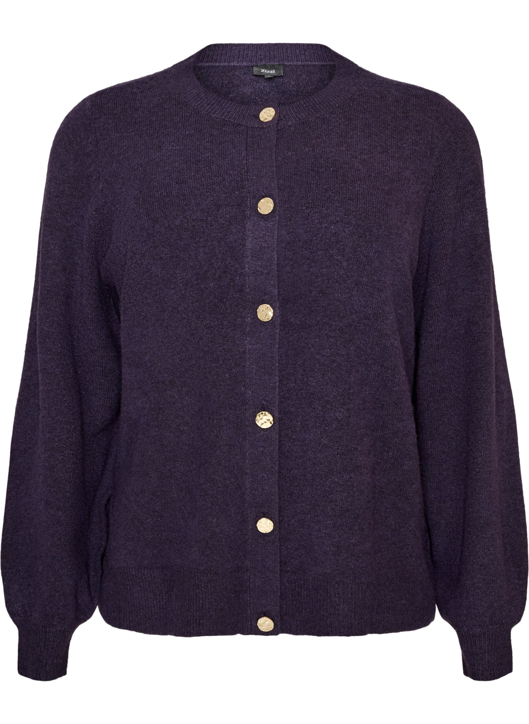 ZizziStrickjacke aus weichem Strick mit goldfarbenen Kn&ouml;pfen, Lila, Packshot image number 0