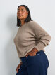 Melierte Strickbluse mit Rundhalsausschnitt, Beige, Model image number 0