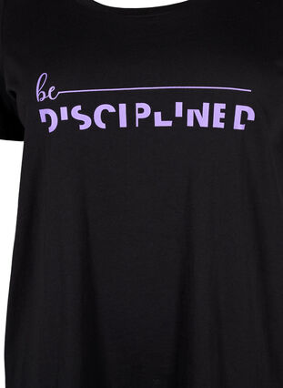 Trainings-T-Shirt mit Print, Black w. Disciplined, Packshot image number 2