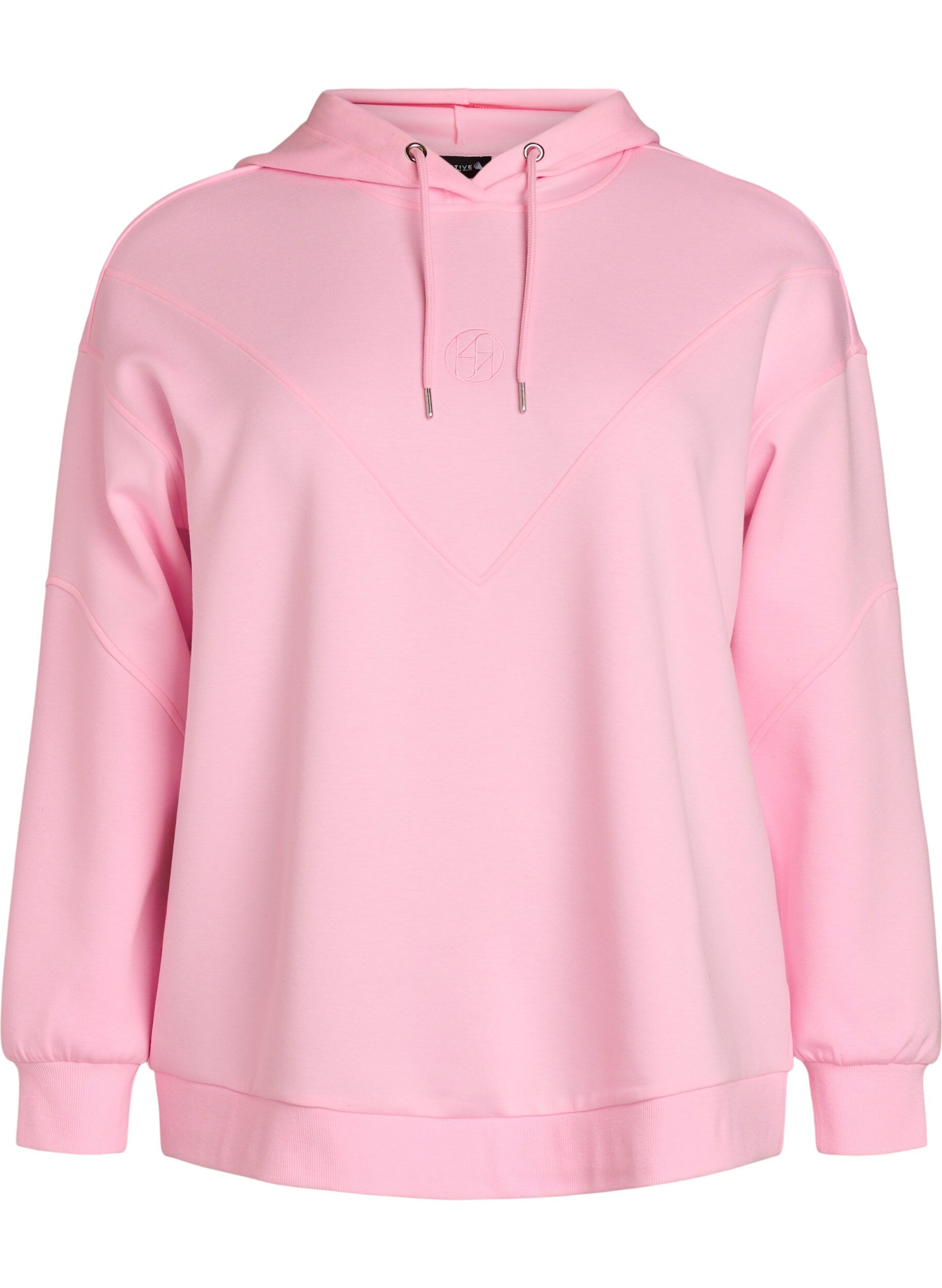 ZizziSportlicher Scuba-Hoodie mit Ziern&auml;hten, Pink, Packshot image number 0