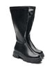 Langschaftstiefel aus Kunstleder mit klobiger Sohle, Schwarz, Packshot image number 1