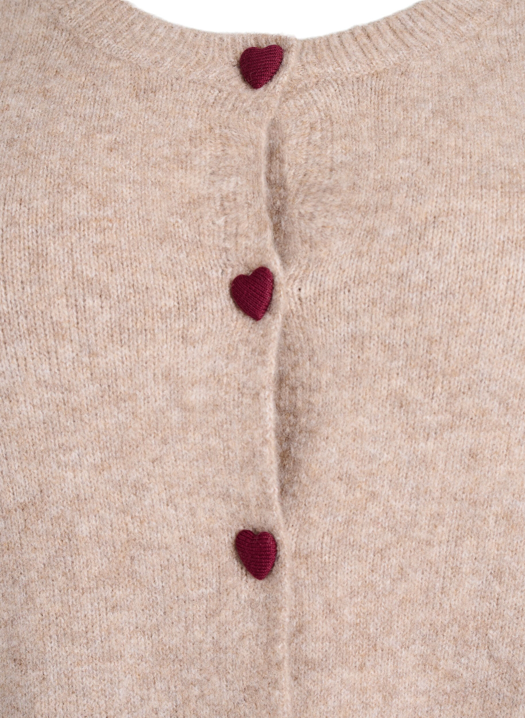 ZizziCardigan mit Kn&ouml;pfen in Herzform, Beige, Packshot image number 2