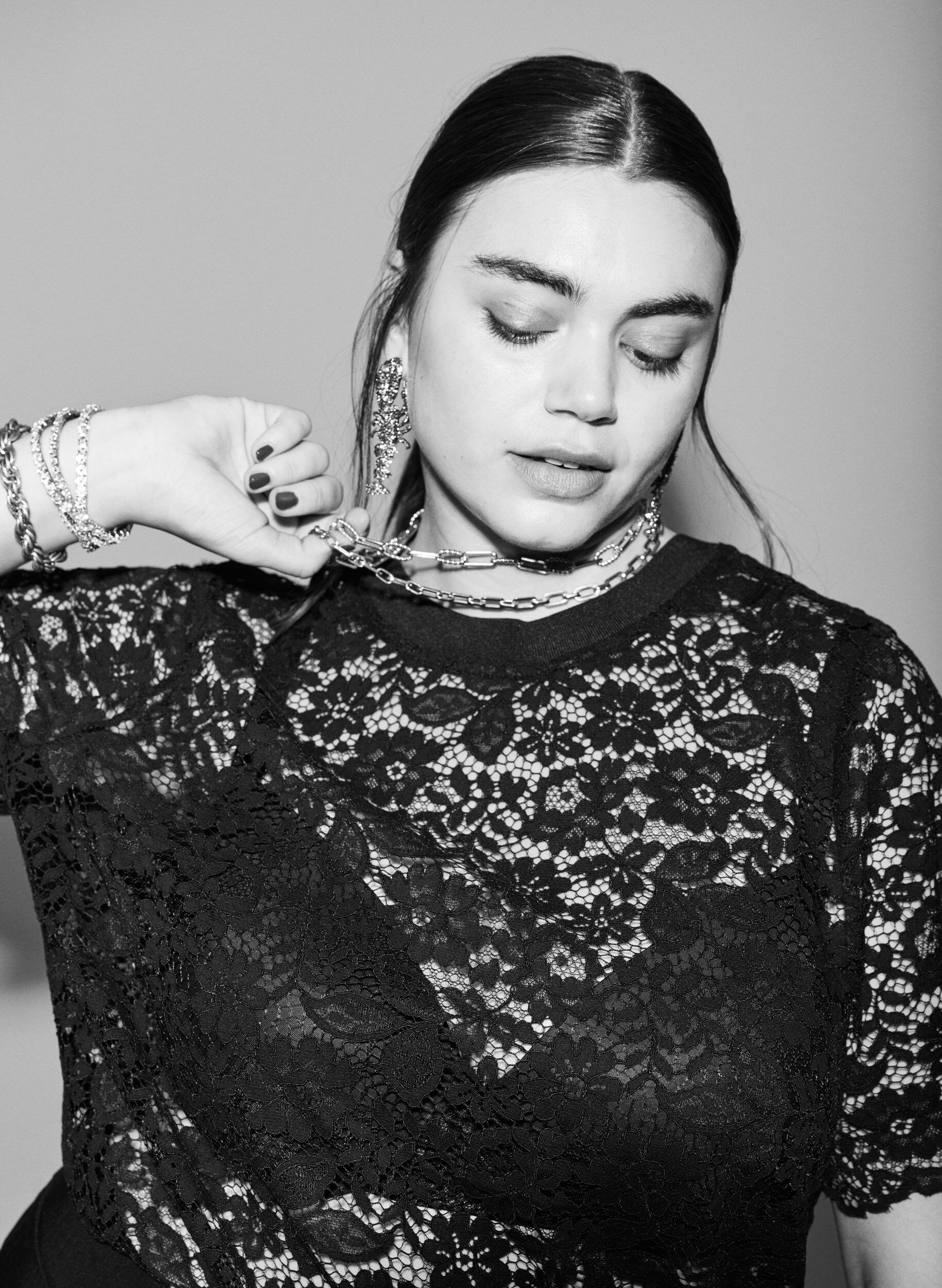 ZizziBluse aus Spitze mit kurzen &Auml;rmeln und Rundhalsausschnitt, Schwarz, Image image number 0