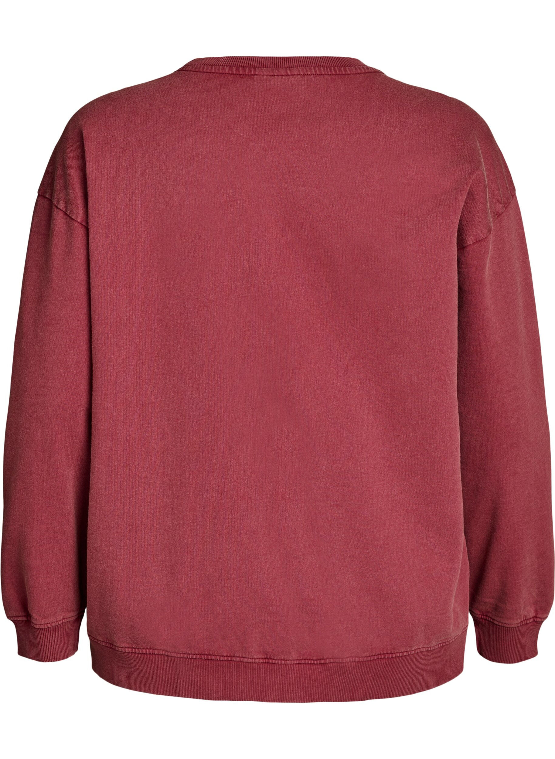 ZizziLockeres Sweatshirt im gewaschenen Look, Rot, Packshot image number 1