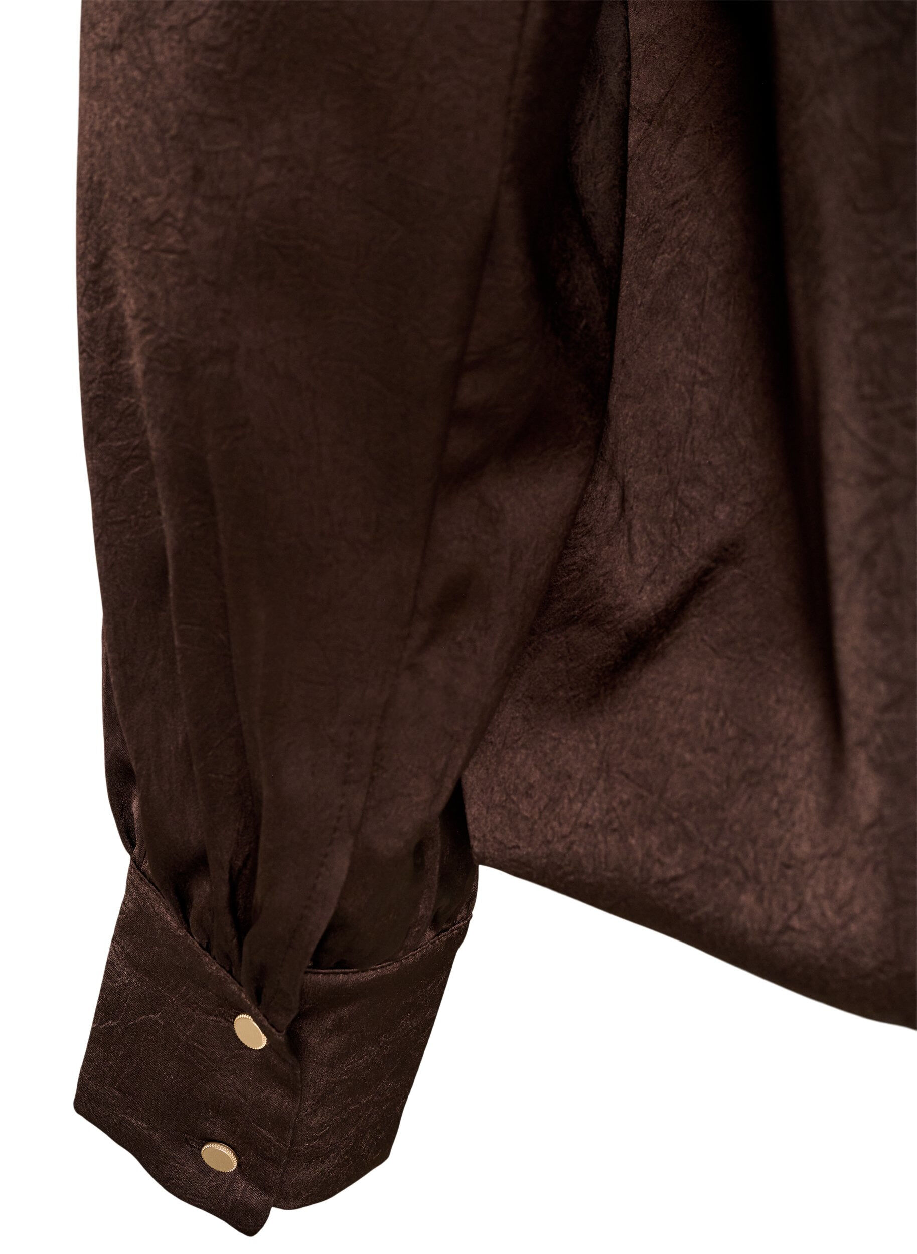 ZizziBluse im Satin-Look mit Ballonform, Braun, Packshot image number 3